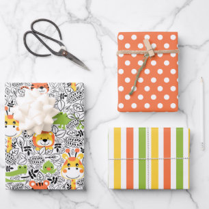 Reeks Giraffe van Lion Tiger-plukker Inpakpapier Vel