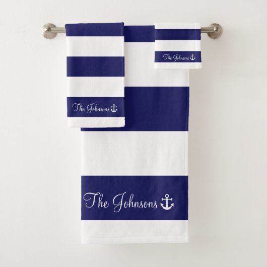 Reeks handdoeken van de marine en White Anchor Bat (Insitu)