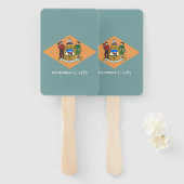 Reeks handventilator met vlag van Delaware, Vereni Handwaaier (Voorkant en achterkant)