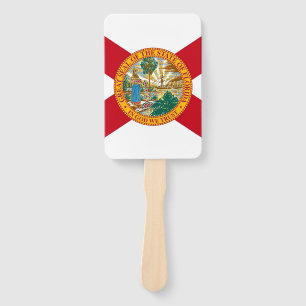 Reeks handventilatoren met vlag van Florida, VS Handwaaier