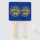 Reeks handventilatoren met vlag van Nebraska, VS Handwaaier (Voorkant en achterkant)