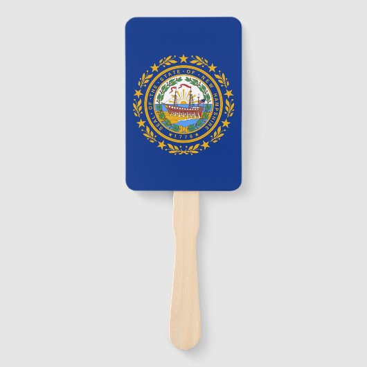 Reeks handventilatoren met vlag van New Hampshire, Handwaaier (Voorkant)