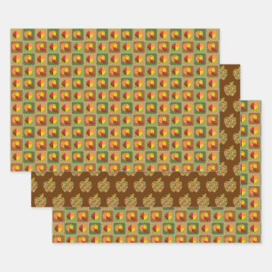 Reeks herfst quilt papier ompakken inpakpapier vel