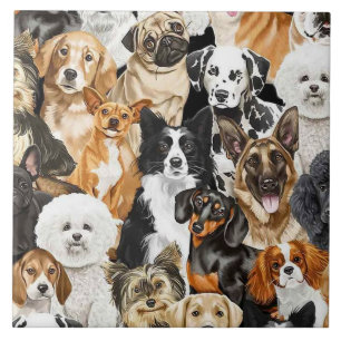 Reeks honden achtergrond tegeltje