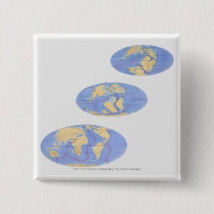 reeks illustraties van de aarde vierkante button 5,1 cm