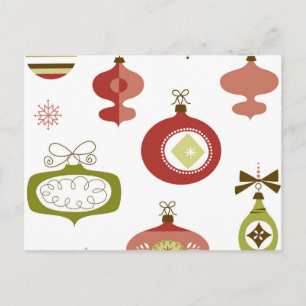 Reeks kerstversieringen met Retro Feestdagenkaart