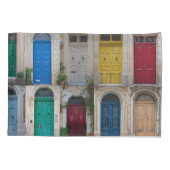 Reeks kleurrijke voordeuren op Malta Kussensloop (Achterkant)