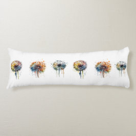 Reeks kleurrijke waterverf paardenbloemen lichaamskussen