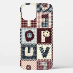 Reeks letters alfabeten in lappendeken stijl. 1 me iPhone 12 hoesje