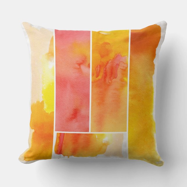 Reeks met de hand geschilde abstracte waterverf kussen (Voorkant)