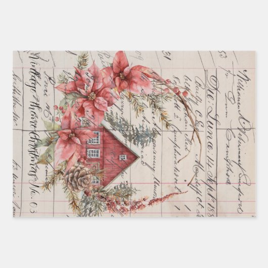 Reeks ompakken papier (3)  thema Kerstmis 03 Inpakpapier Vel (Voorkant)