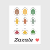 Reeks Stickers van de Bladeren van de Daling (Vel)