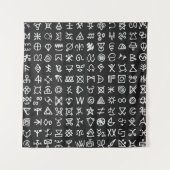 Reeks symbolen rune letters doopvont. Ancient occu Wandkleed (Voorkant)