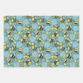 Reeks van 3 cute Honey Bee Wrapping Paper (Voorkant)