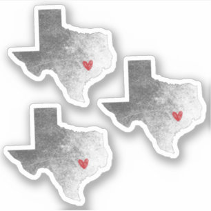 Reeks van 3 het verzenden Liefde van Texas Onderdr Sticker