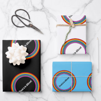 Reeks van 3 poel om verschillend te zijn inpakpapier vel