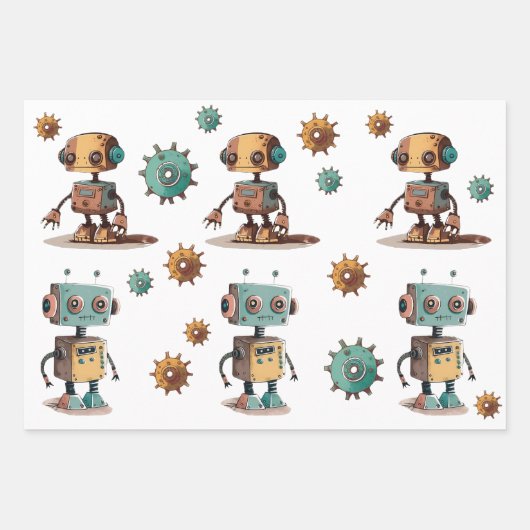 Reeks van 3 vellen robotpapier (Voorkant)