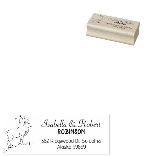 Reeks van het Adres van de Deer Rubberstempel (Gestempeld)