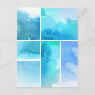 Reeks waterverf abstracte hand geschilderd 2 briefkaart