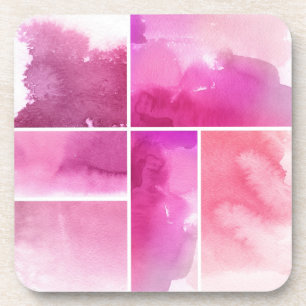 Reeks waterverf abstracte hand geschilderd 3 drankjes onderzetter