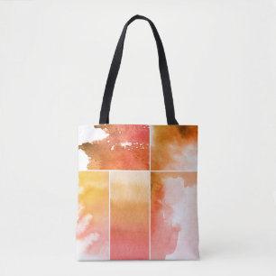 Reeks waterverf abstracte hand geschilderd 4 tote bag