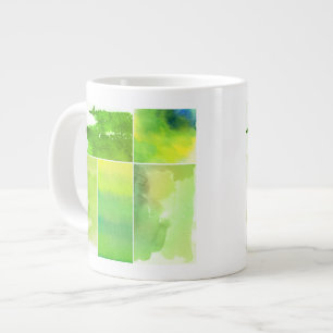 Reeks waterverf abstracte handbeschilderd extra grote mok