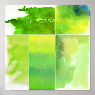 Reeks waterverf abstracte handbeschilderd poster