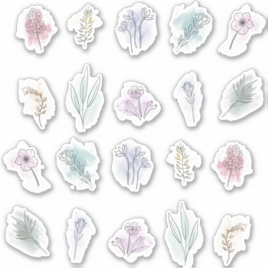 Reeks waterverf bouquets sticker (Voorkant)