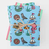 Reeks zee reddingszeepaardverdampingspapier inpakpapier vel (In situ)