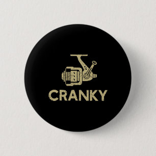 Reel Chagrijnig Grappig Vissen Meisje Vrouwen Viss Ronde Button 5,7 Cm
