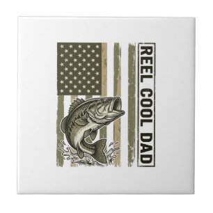 Reel Cool Dad Bass Fishing Vlag Vector Design_1 Tegeltje