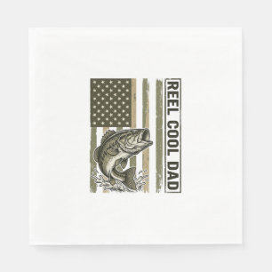 Reel Cool Dad Bass Vissen Vlag Vector Design_1 Servet