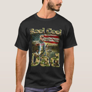 Reel Cool Dad Camouflage Amerikaanse vlag Father_s T-shirt