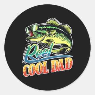 Reel Cool Dad Fisherman Funny Vist Ronde Sticker