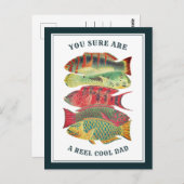 Reel Cool Dad Vaderdag | wit Briefkaart (Voorkant / Achterkant)