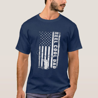 Reel Cool Dad vliegt op Vader op 4 juli VS-vlag T-shirt