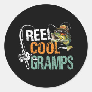 Reel Cool Gramps Gevist Gramps Verjaardag Ronde Sticker