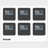 Reel Cool Grandpa Vierkante Sticker (Vel)