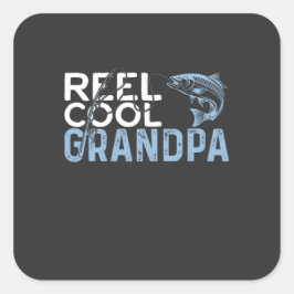 Reel Cool Grandpa Vierkante Sticker