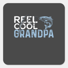 Reel Cool Grandpa Vierkante Sticker