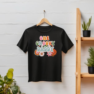 Reel Cool Groovy Dad Retro  Regenboogbloem T-shirt
