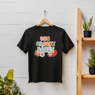 Reel Cool Groovy Dad Retro Regenboogbloem T-shirt