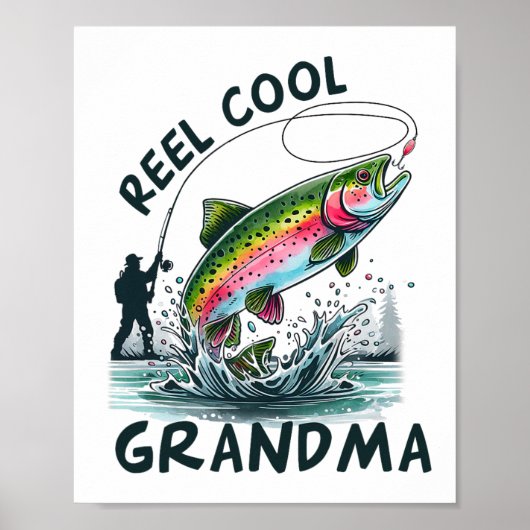 Reel Cool Oma Verjaardagsfeestje Vissend Poster (Voorkant)