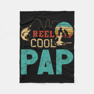 Reel Cool Pap Fishing Father’s Day Gift For Fisher Fleece Deken