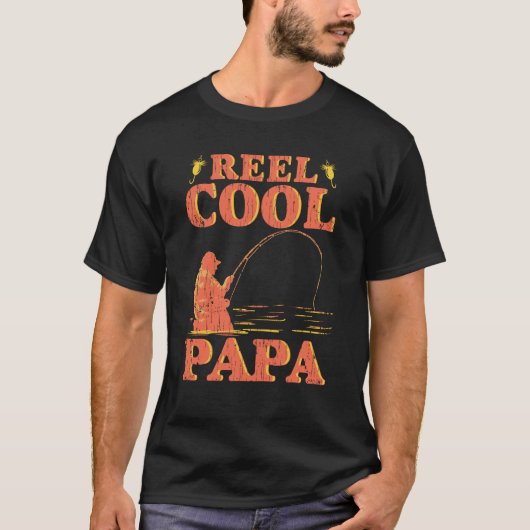 Reel Cool Papa Funny Vissen Vaderdag T-shirt (Voorkant)