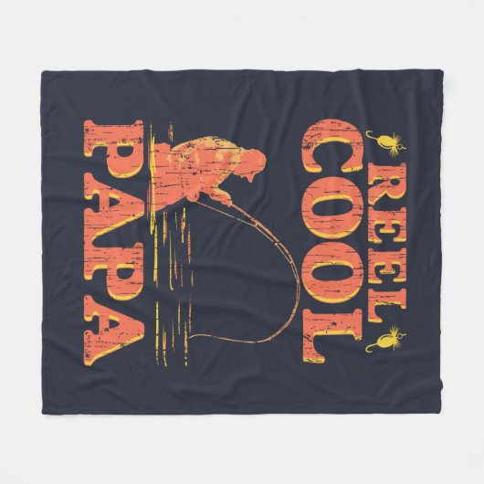 Reel Cool Papa Vissen pa Fleece Deken (Voorkant (Horizontaal))