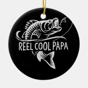 Reel Cool Papa Vist papa Gifts Vaderdag Keramisch Ornament