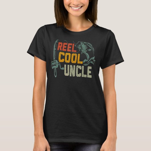 Reel Cool Uncle Fish Vist Daddy Vaderdag M T-shirt (Voorkant)