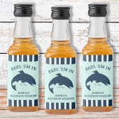 Reel ’em in Gevist vrijgezellenfeest nautische gun Likeurfles Etiket