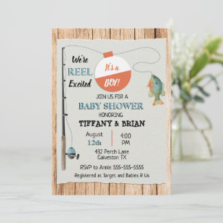 Reel Excité Fishing Boy Baby shower Invitation